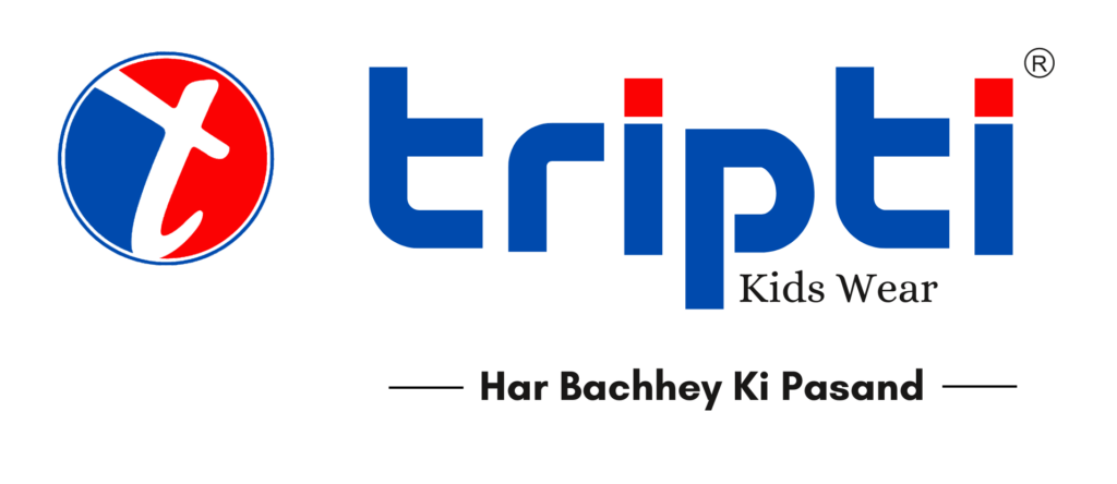 Red and Blue Colored Logo of Tripti Kids Wear